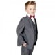 Boys Grey 5 Piece Slim Fit Bow Tie Suit