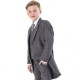 Boys Grey 5 Piece Slim Fit Tail Jacket Suit