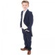 Boys Navy & Ivory Deluxe Swirl 8 Piece Tail Suit