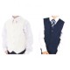 Boys Navy & Ivory Deluxe Swirl 8 Piece Tail Suit