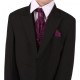 Boys Black & Diamond Purple 8 Piece Tail Suit