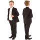 Boys Black & Ivory Deluxe Swirl 6 Piece Slim Fit Suit