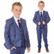 Milano Mayfair Boys Blue Check 5 Piece Slim Fit Suit
