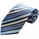Boys Blue Striped Satin Full Tie