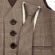 Boys Brown Check Barleycorn Tweed Waistcoat & Tie