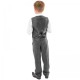 Boys Dark Grey Herringbone Tweed 4 Piece Waistcoat Suit