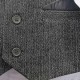 Boys Dark Grey Herringbone Tweed 4 Piece Waistcoat Suit