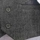 Boys Dark Grey Herringbone Tweed 5 Piece Jacket Suit