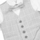 Boys Light Grey Check 4 Piece Trouser Suit