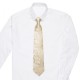 Boys Champagne Gold Floral Silk Neck Tie & Pocket Square