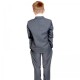 Boys Grey & Blue Swirl 6 Piece Slim Fit Suit