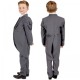 Boys Grey & Blue Swirl 8 Piece Slim Fit Tail Jacket Suit