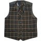 Boys Grey & Orange Check Waistcoat Set