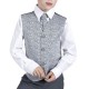 Boys Grey Swirl 6 Piece Slim Fit Suit