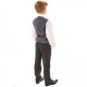 Boys Grey Tweed Check 4 Piece Waistcoat Suit