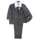 Boys Grey & Tartan Tweed Blue Check 5 Piece Suit