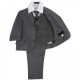 Boys Grey with Grey Tweed Check 5 Piece Suit