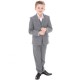 Boys Light Grey 5 Piece Bow Tie Suit