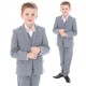 Boys Light Grey 5 Piece Bow Tie Suit