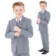 Boys Light Grey 5 Piece Jacket Suit