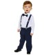 Boys Navy 4 Piece Braces & Bow Tie Suit