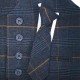Boys Navy Tartan Check Soft Tweed Waistcoat & Tie