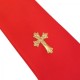 Boys Red Communion Tie with Gold Cross