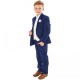 Boys Royal Blue & Ivory Deluxe Swirl 8 Piece Slim Fit Suit