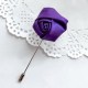 Cadbury Purple Satin Rose Flower Buttonhole Lapel Pin