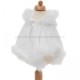 Baby Girls White Fleece & Marabou Fur Poncho Cape