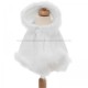 Baby Girls White Fleece & Marabou Fur Poncho Cape