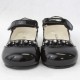 Girls Black Patent Diamante Special Occasion Shoes