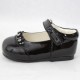 Girls Black Patent Diamante Special Occasion Shoes