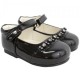 Girls Black Patent Diamante Special Occasion Shoes
