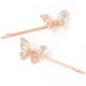 Girls Rose Gold Butterfly Crystal Hair Slide x 2