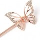 Girls Rose Gold Butterfly Crystal Hair Slide x 2