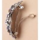 Girls Sparkly Crystal Filigree Leaf Barrette Hair Clip