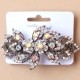 Girls Sparkly Crystal Filigree Leaf Barrette Hair Clip