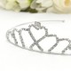 Girls Crystal Heart Silver Plated Tiara