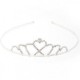 Girls Crystal Heart Silver Plated Tiara