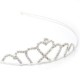 Girls Crystal Heart Silver Plated Tiara