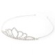 Girls Crystal Tapered Leaf Silver Plated Tiara