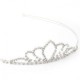 Girls Crystal Tapered Leaf Silver Plated Tiara