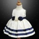 Girls Navy & Ivory Ribbon Rosette Dress & Bolero Jacket