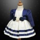 Girls Navy & Ivory Ribbon Rosette Dress & Bolero Jacket