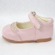 Girls Pink Patent Diamante Special Occasion Shoes