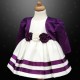 Girls Cadbury Purple & Ivory Ribbon Rosette Dress & Bolero Jacket