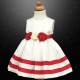 Girls Red & Ivory Ribbon Rosette Dress & Bolero Jacket