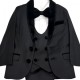 Boys Black 5 Piece Velvet Lapel Tuxedo Suit - Milano Mayfair