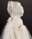 Anna by Millie Grace - Ivory Lace Christening Gown & Bonnet